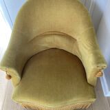 Velvet armchair with fringes