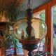 Suspension en bois et verre soufflé