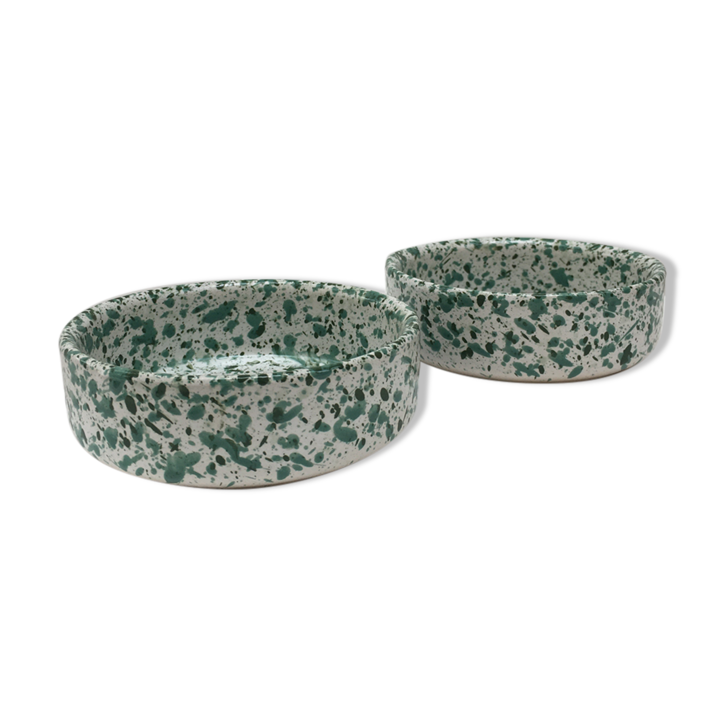 Set of two cups in speckled ceramic handmade
