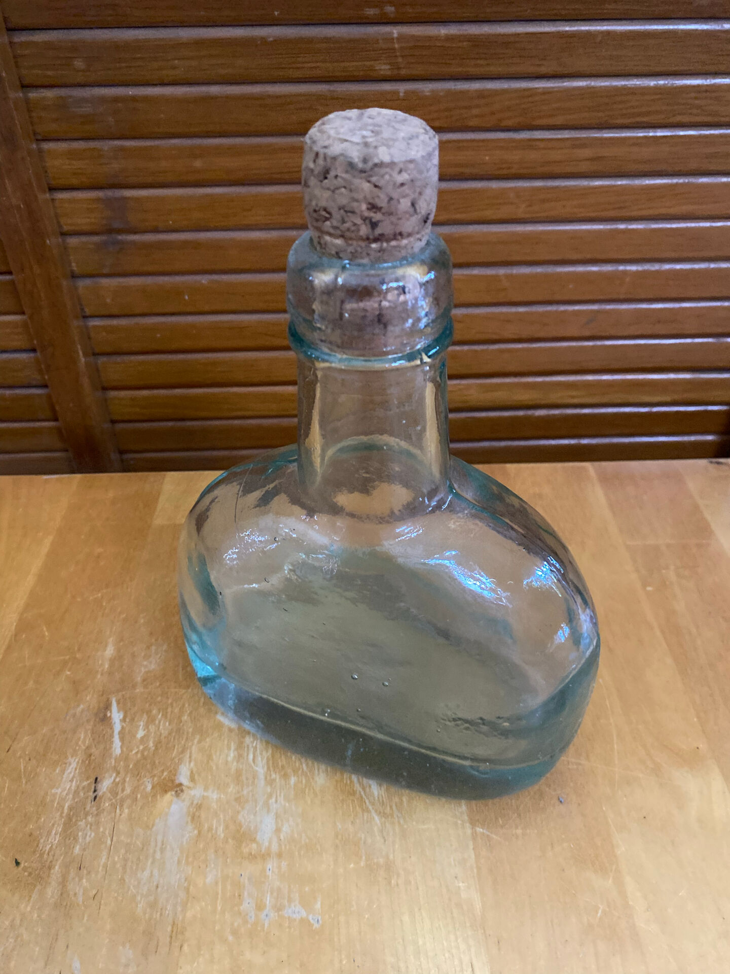 Bouteille Ancienne Verre Bullé + Bouchon Liège Vintage #E349