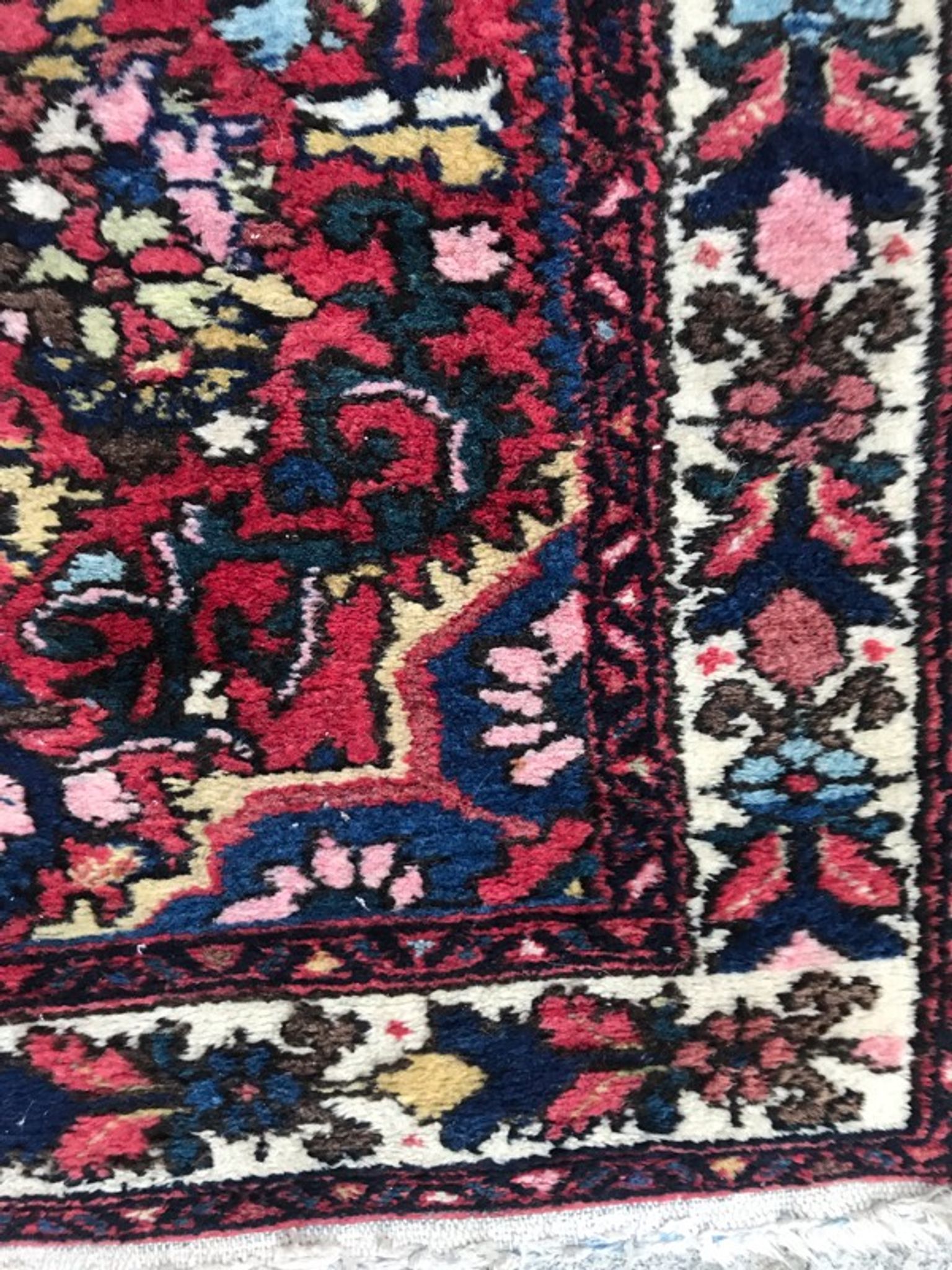 Vintage handmade persian hamadan rug