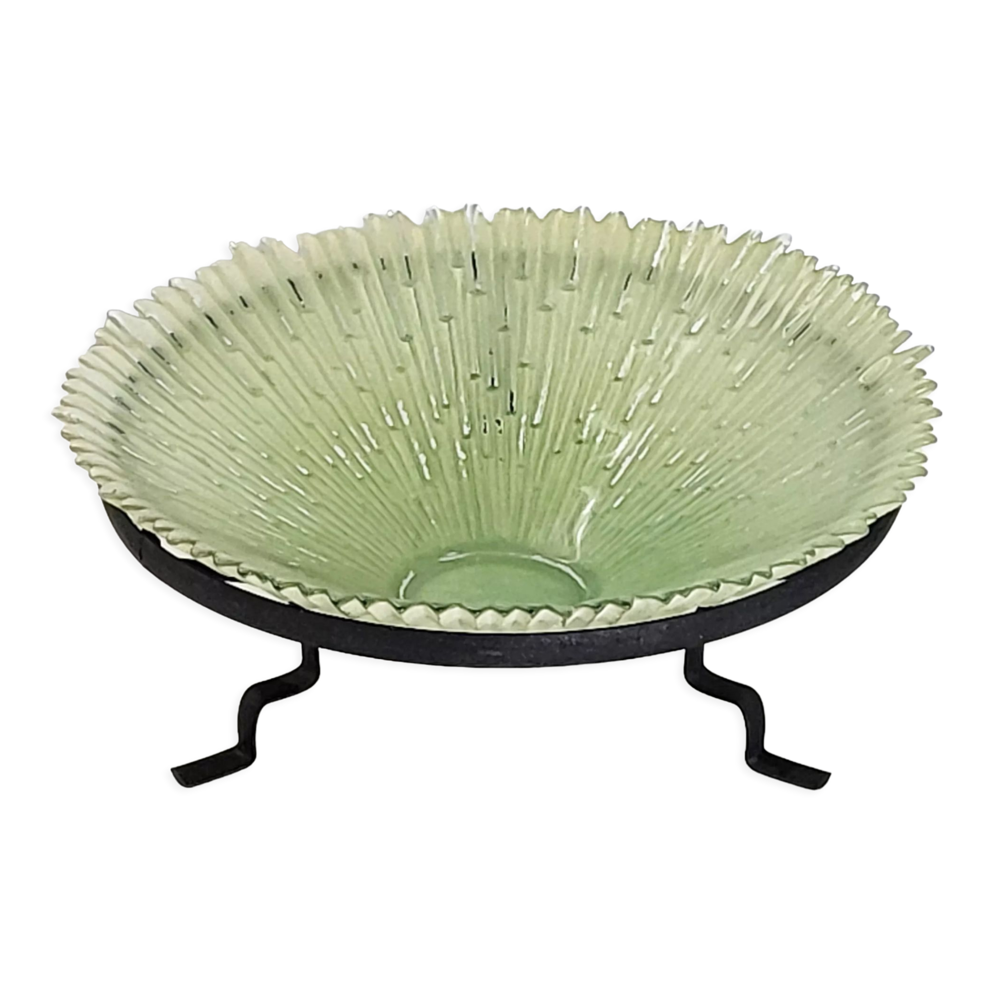 Coupe art déco en verre & métal