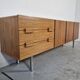 Scandinavian row in rosewood and chrome, 60s