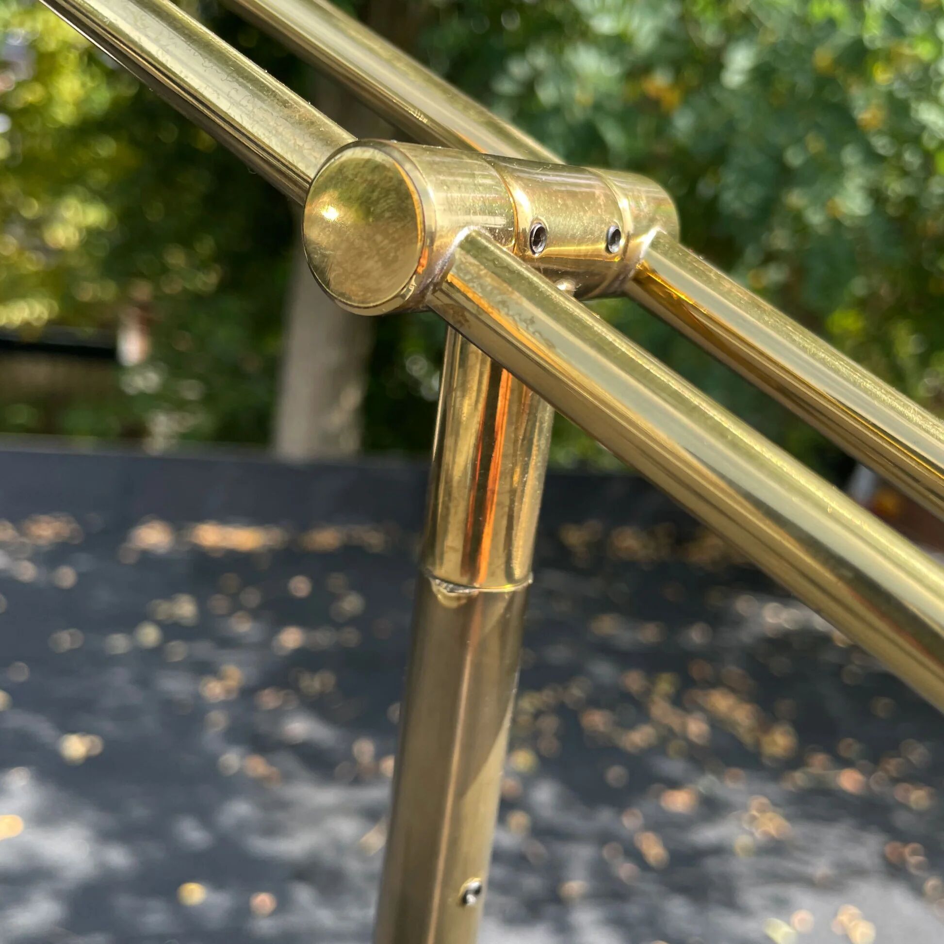 Lampe de sol en laiton vintage réglable avec variateur