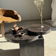 Vase soliflore vintage en métal gris à pied évasé H17 D6