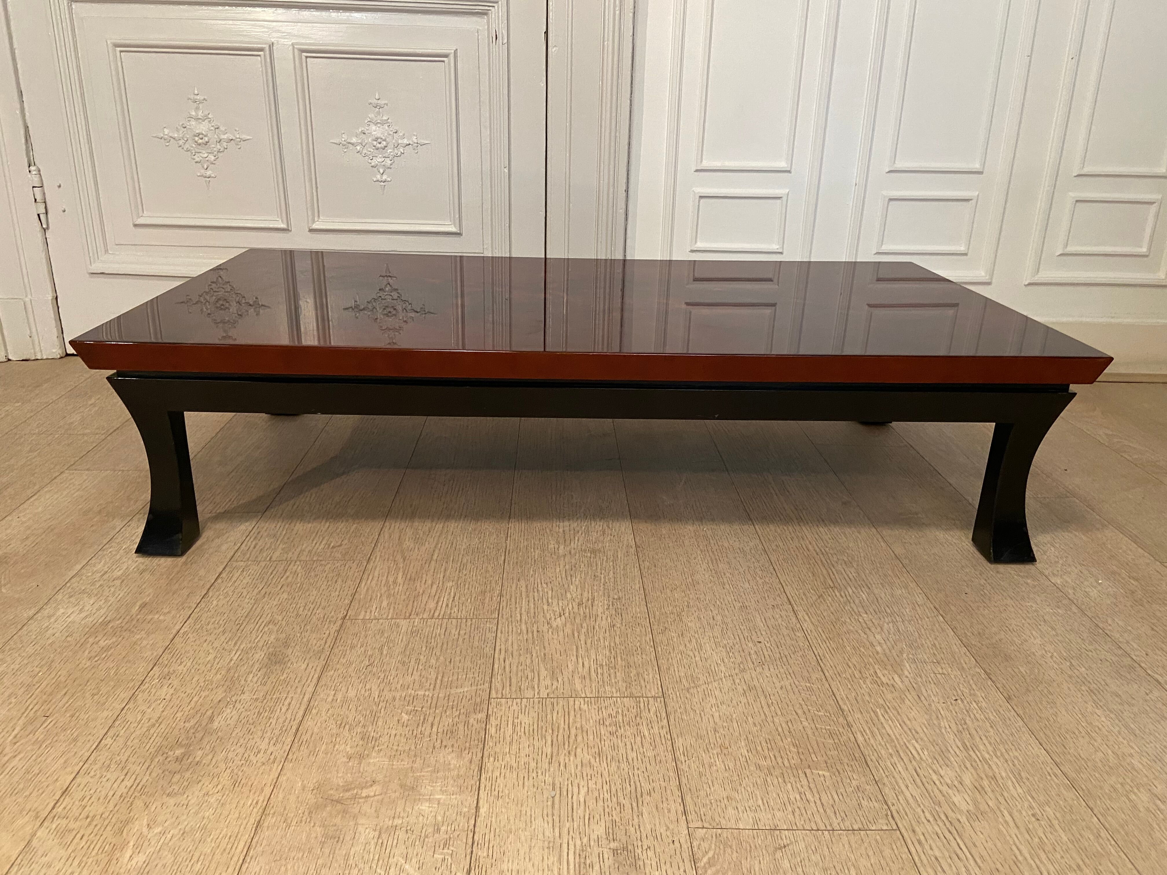 Coffee table, red and gold lacquer, 1970s