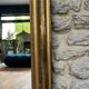 Louis-Philippe mirror gilded with gold leaf, 110.5cm/86cm trumeau