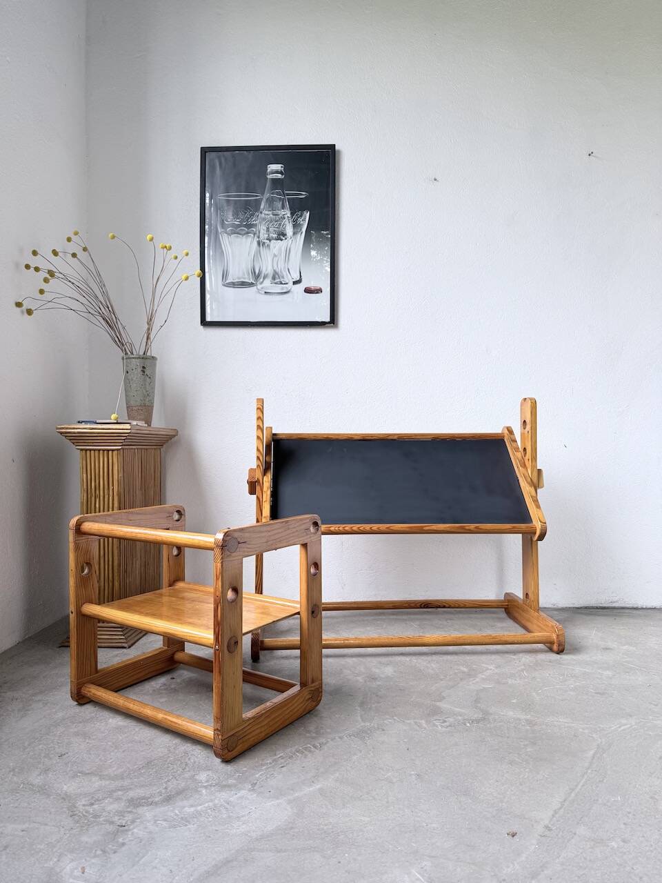 Bureau et chaise enfant pin Bauhaus