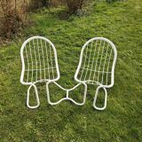 70s tubular garden bench