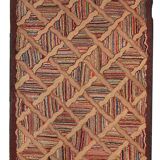 Handmade antique American hooked runner 2.9' x 8.3' (88cm x 252cm) 1880s - 1B439