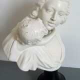 Sculpture in plaster, young mother and child