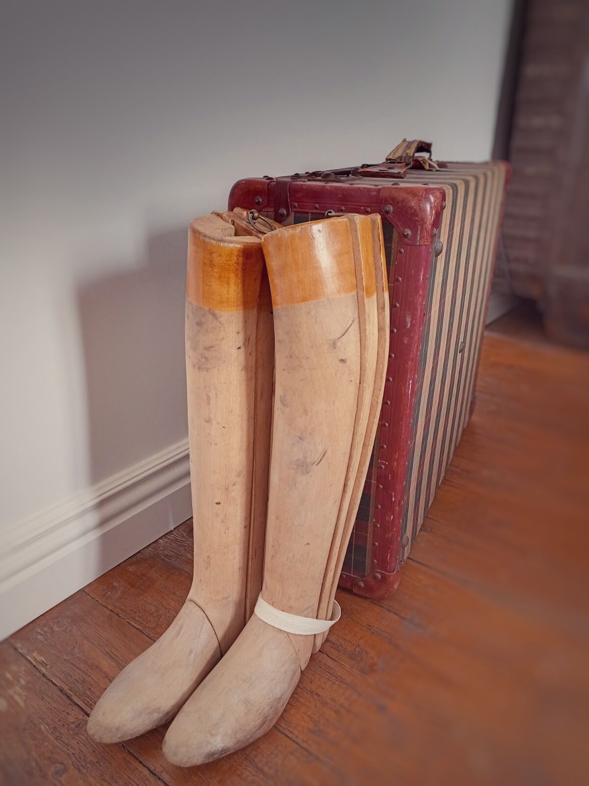 Old boot shotrees, wooden, size 38-40