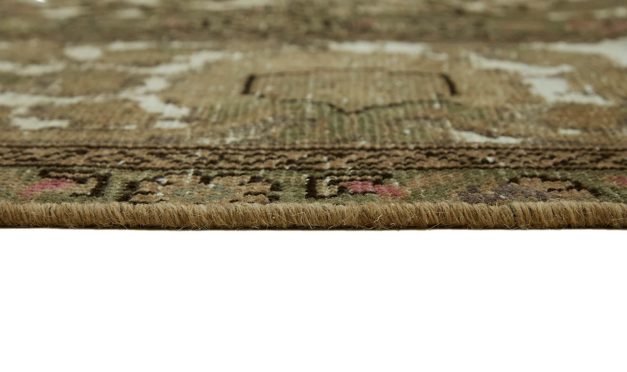 Handmade Turkish Unique 1980s 284 cm x 383 cm Beige Wool Carpet