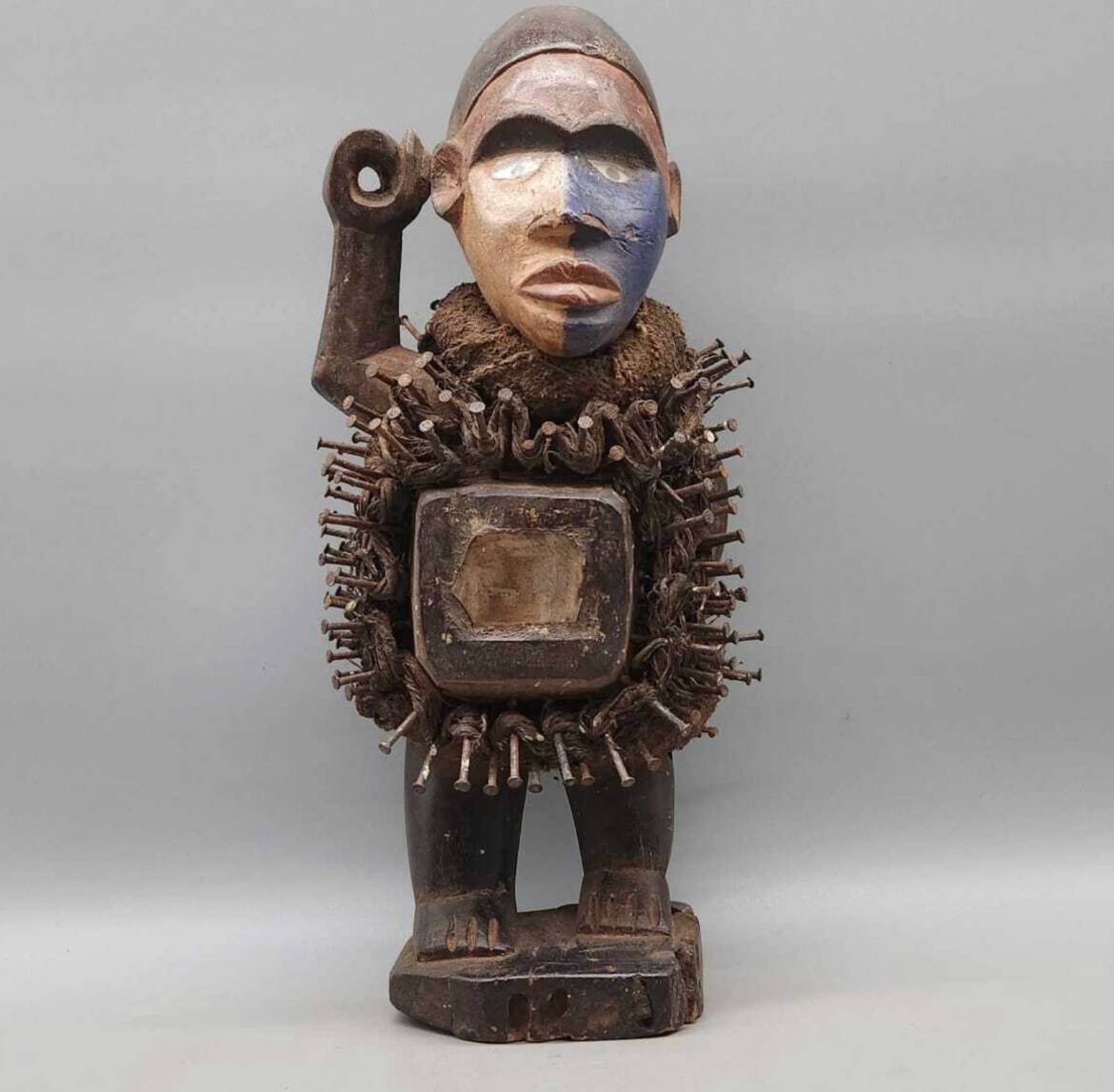 Nkondi Fetish Statue with Nails – Kongo Vili – Africa 20th Century