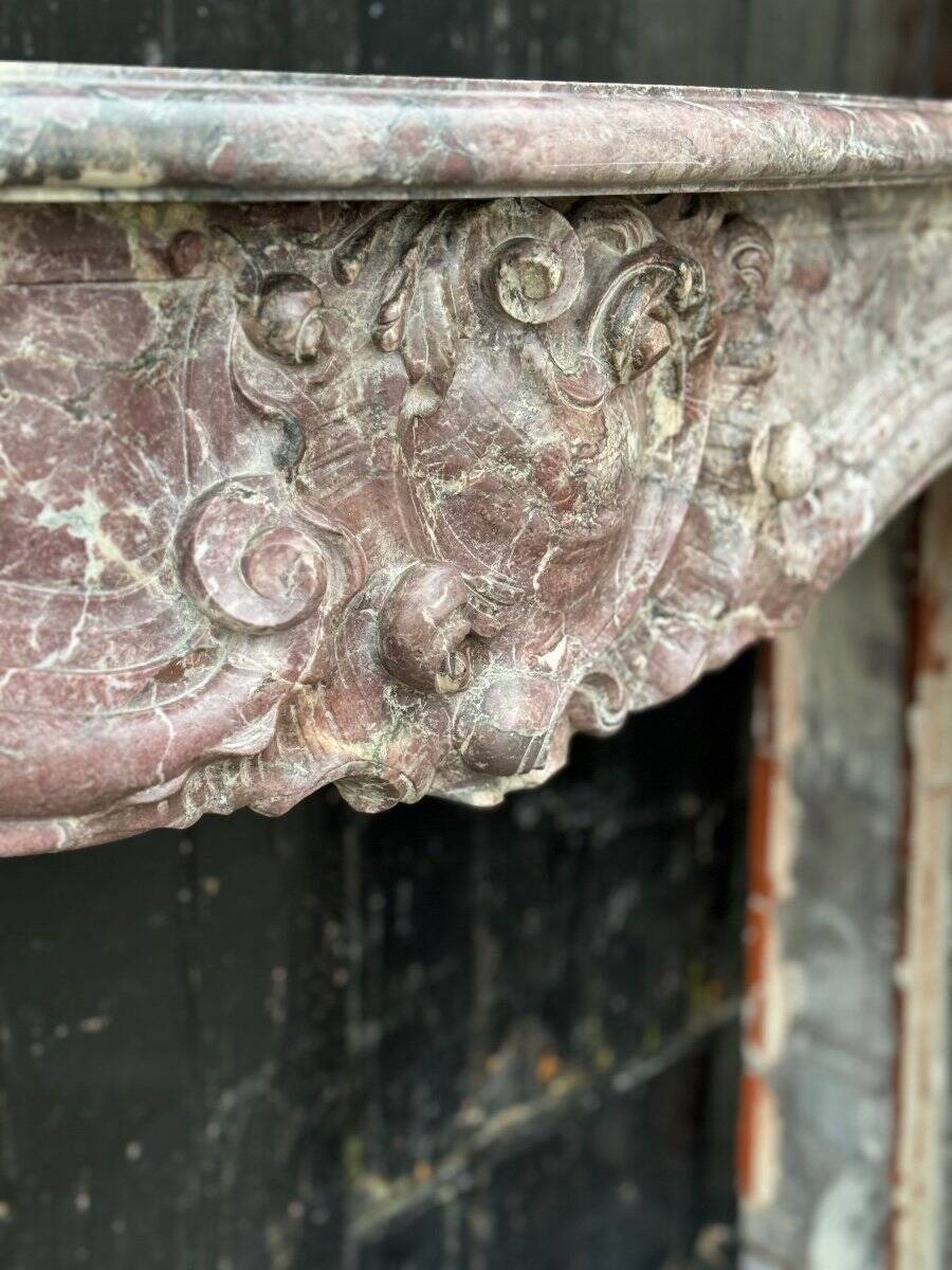 Regency Peach Blossom Marble Fireplace, 18th Century