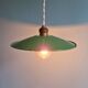 Industrial pendant light in green enamelled sheet metal, 1930s-40s