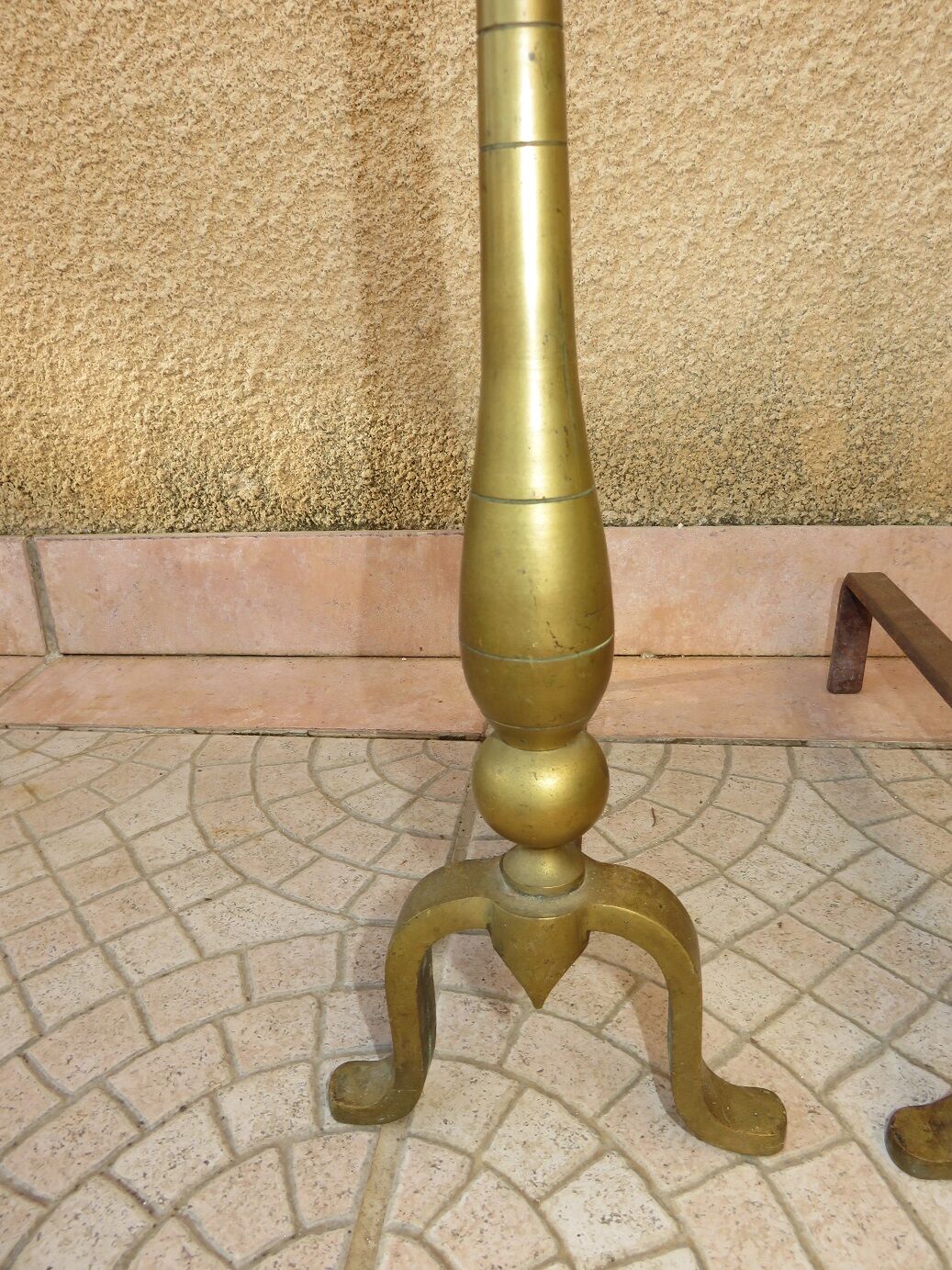Brass andirons