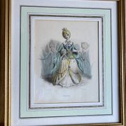 Lot 2 framed engravings "animated flowers" JJ Grandville: Linen and Tulip