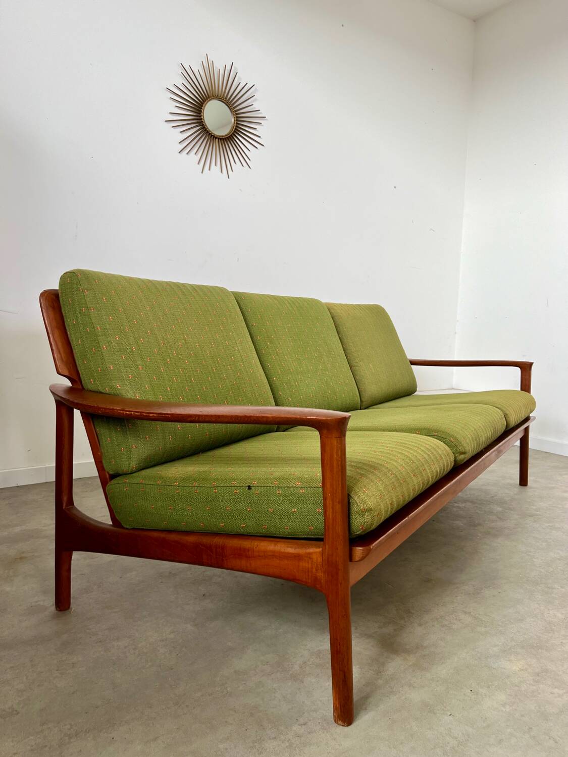 Living room set sofa armchair coffee table Scandinavian design 60s Swedish vintage teak