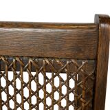 Art Deco oak armchair with webbing 1950s minimalist