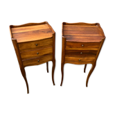 Pair of solid walnut bedside tables