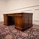 Classic English partner desk green leather
