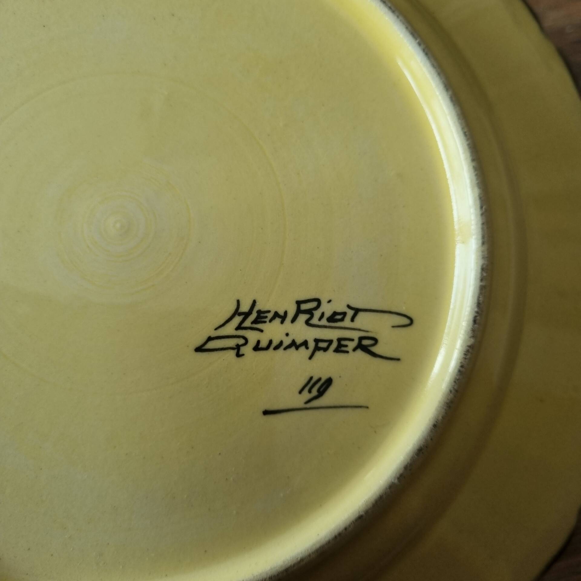 Henriot Quimper ceramic plate 1950s/60s
