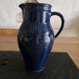 Blue enameled pitcher signed Laboute