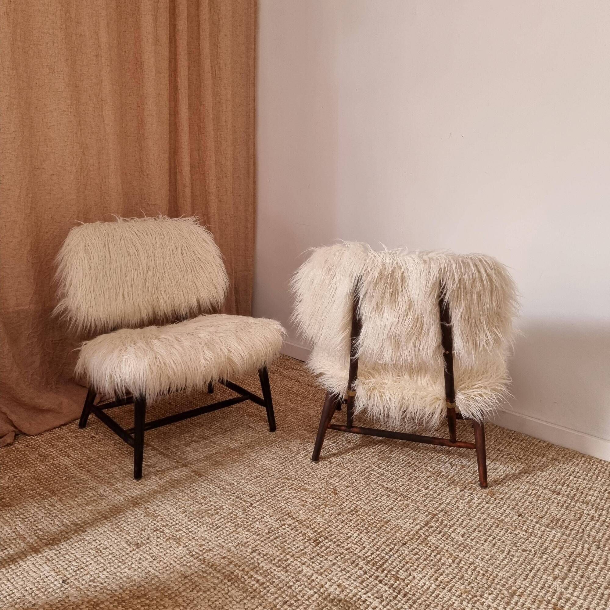Pair of modern classic Swedish chairs "Teve", Pierre Frey fabric, Alf Svensson