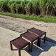 Set 3 vintage dark wooden nesting tables 1970s brutalist