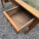 Solid cherry wood desk with leather top
