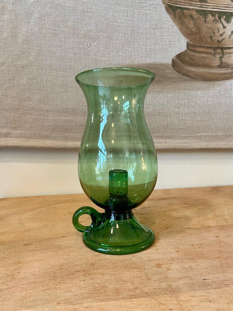 Green blown glass photophore