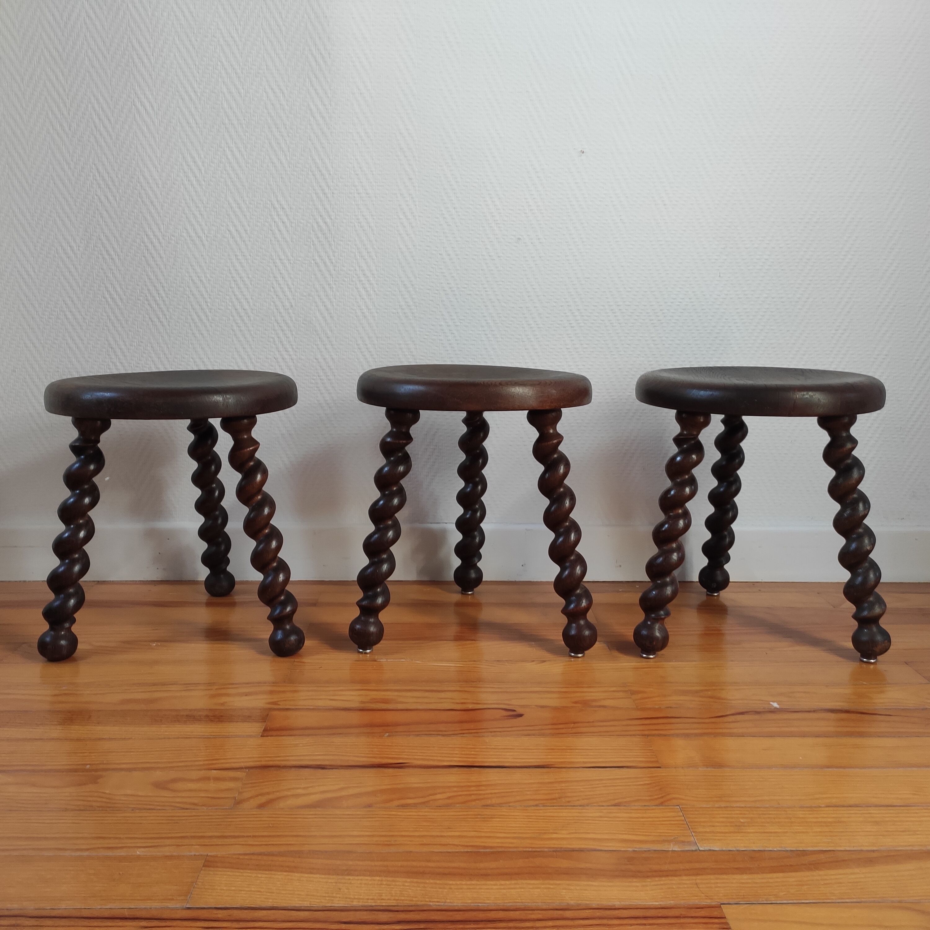 Brutalist tripod stools