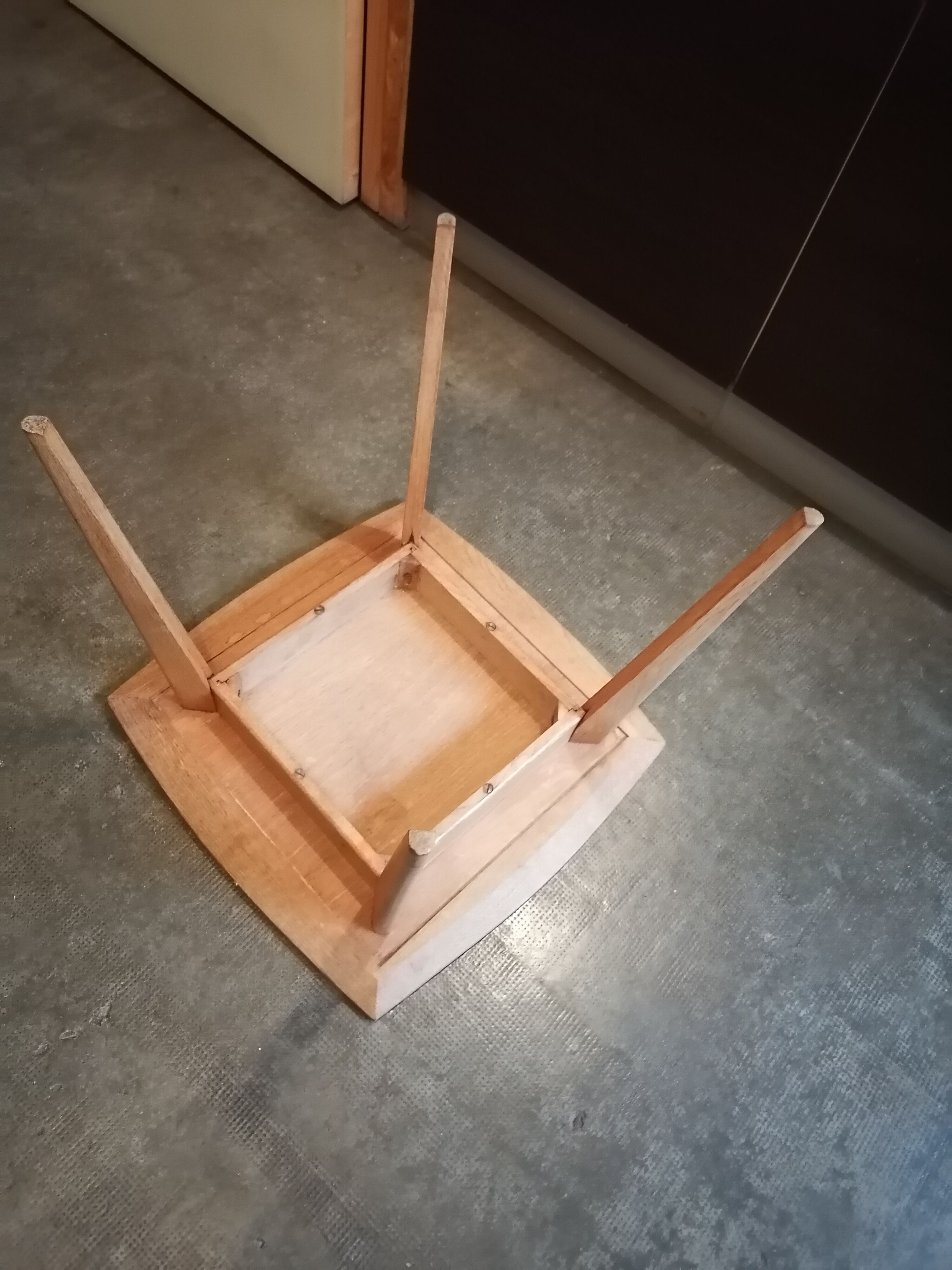 Coffee table wood marquetry 1950 60
