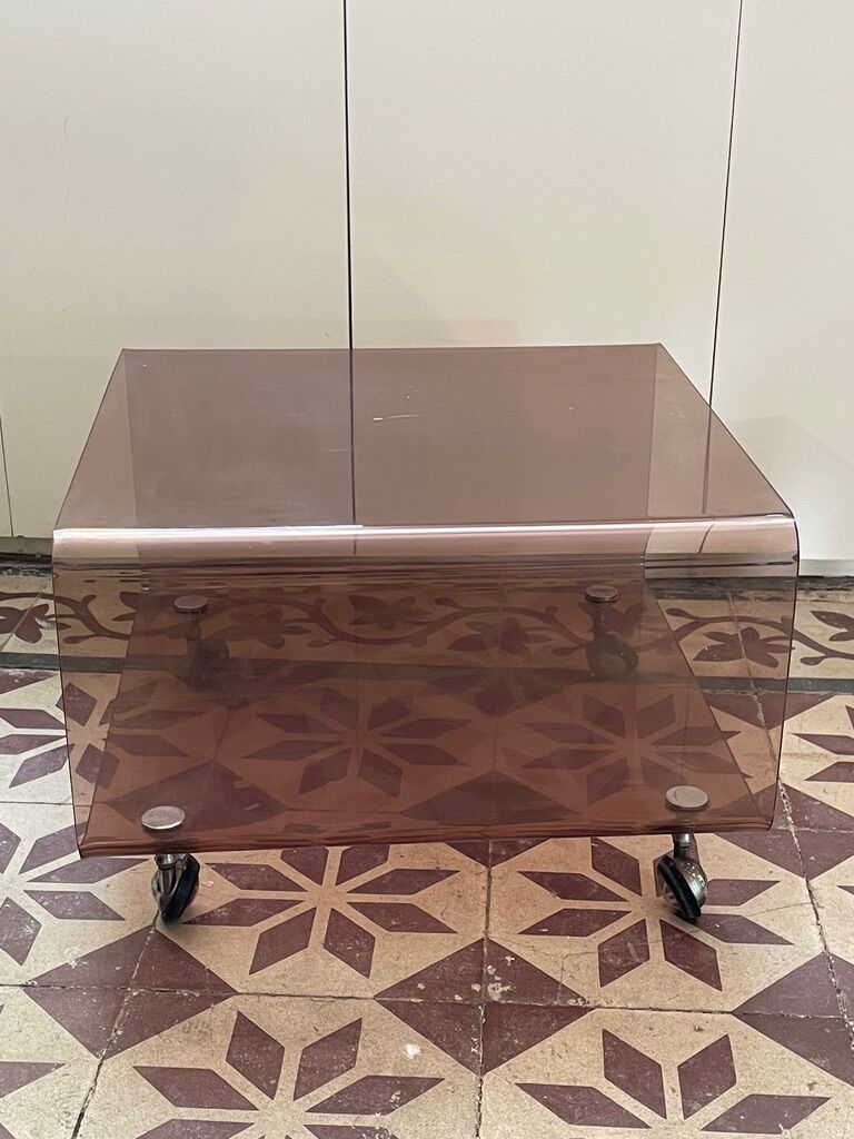 smoked plexi coffee table