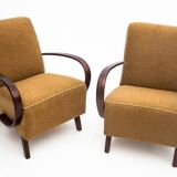 A pair of Art Deco armchairs by J. Halabala from the 1930s, Czech Republic.