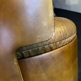 POLTRUNA 70's leather boudoir armchair