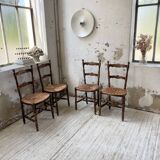 Set of rustic Provençal mulched chairs