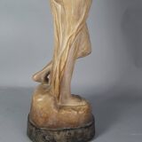 Ceramic sculpture Woman and opal belt jug Goldscheider circa 1900, 60 cm C155