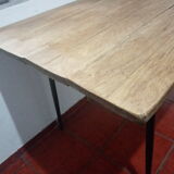 Table workshop footing vintage steel tray planks wood planks