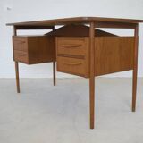 Danish Teak Desk By Gunnar Nielsen For Tibergaarden.