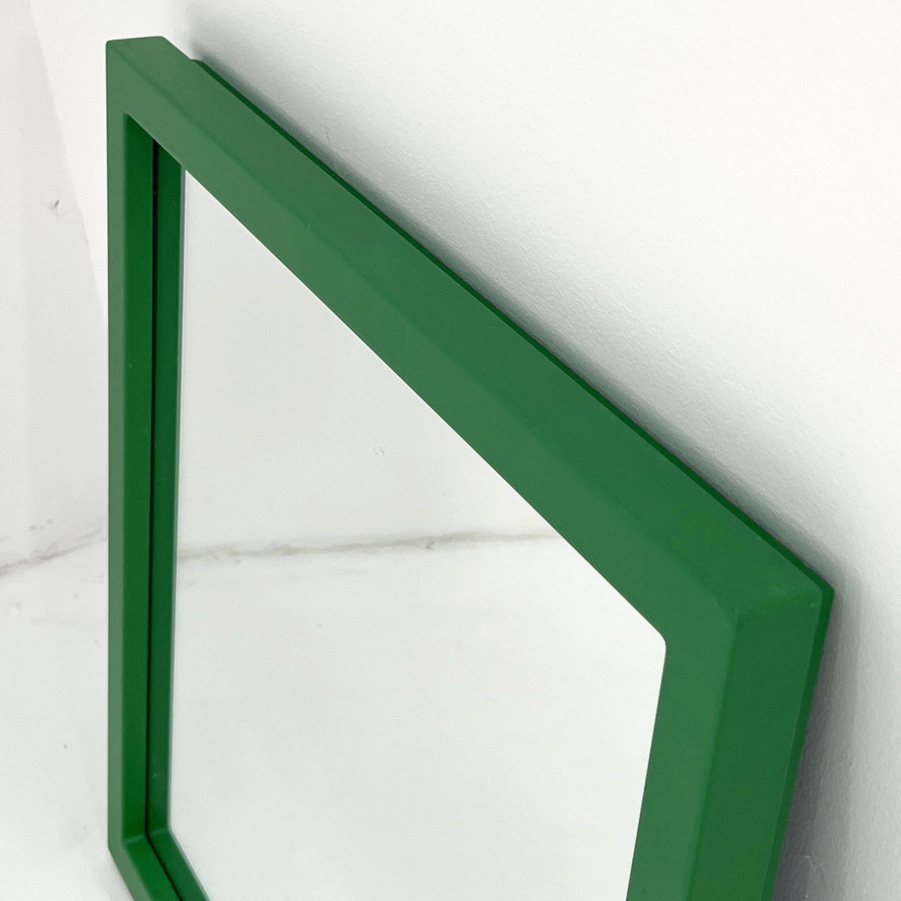 Green square frame mirror model 4727 by Anna Castelli Ferrieri for Kartell