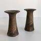 Vintage Scandinavian design glazed stoneware candle holders signed