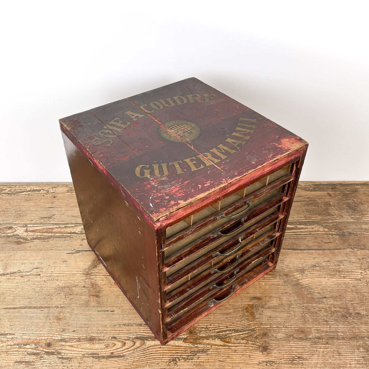 Antique french sewing thread store cabinet Gutermann