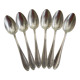 Set of 6 teaspoons in silver metal.
