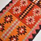 3x11 Orange Tribal Kilim Runner Rug 93x330Cm