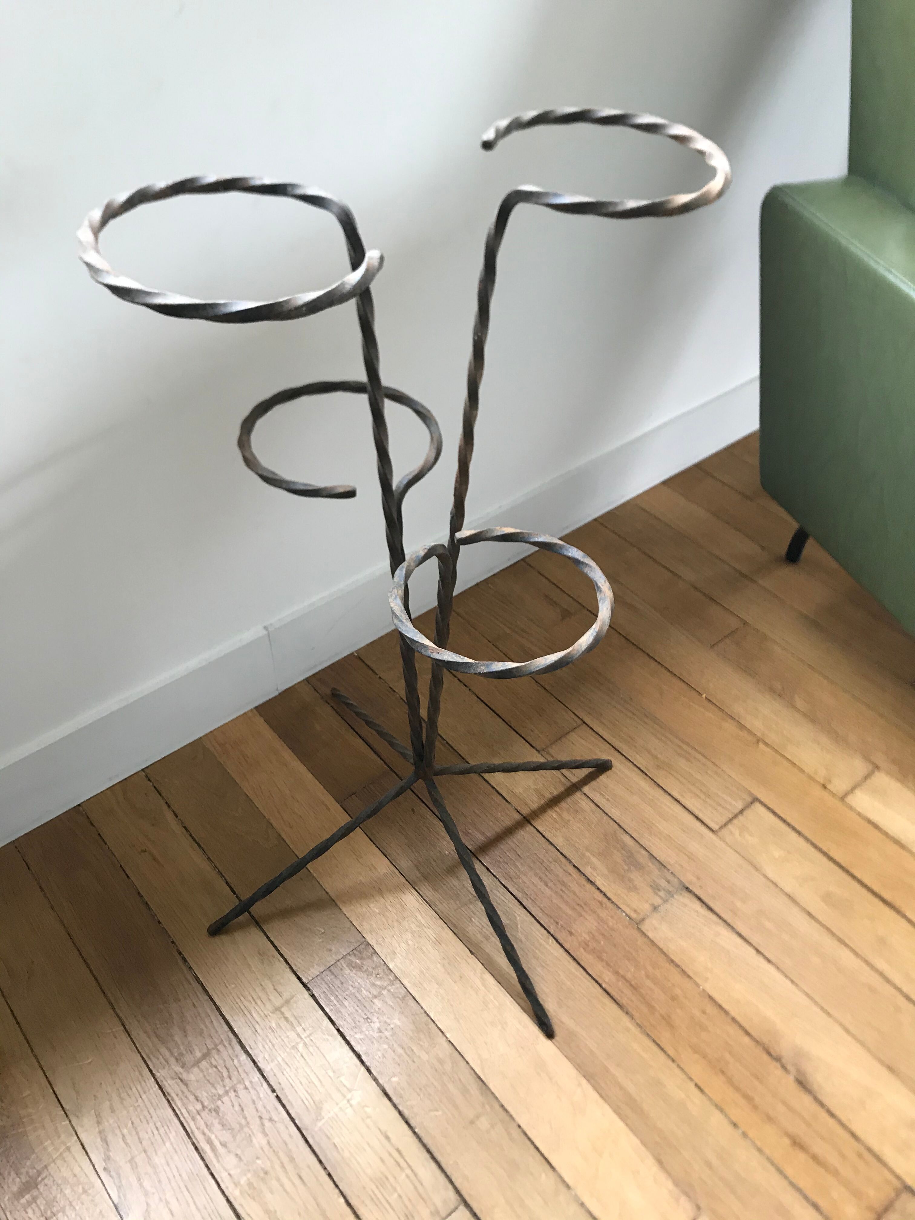 Wrought iron plant holders