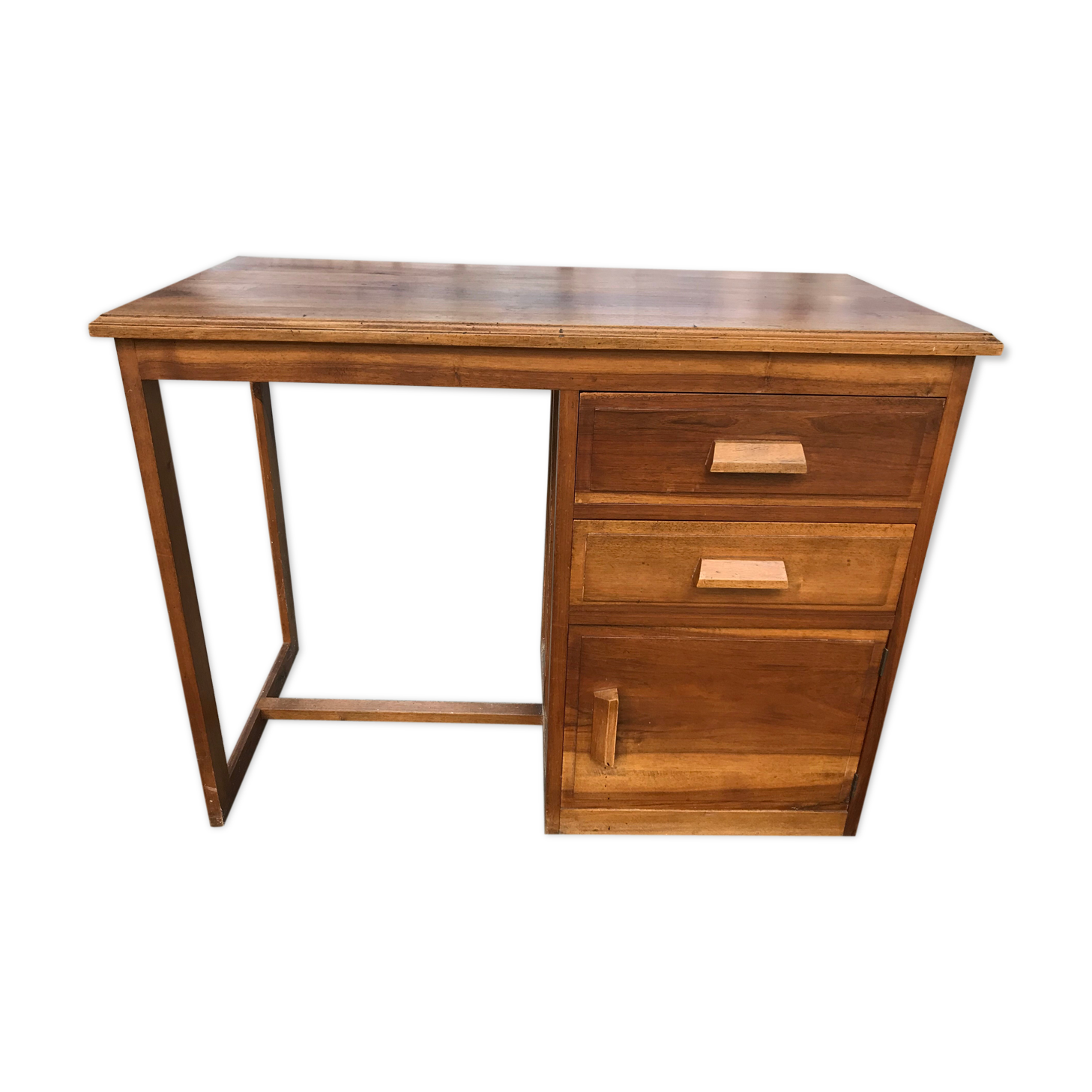 Bureau administratif 1950 à caissons en noyer