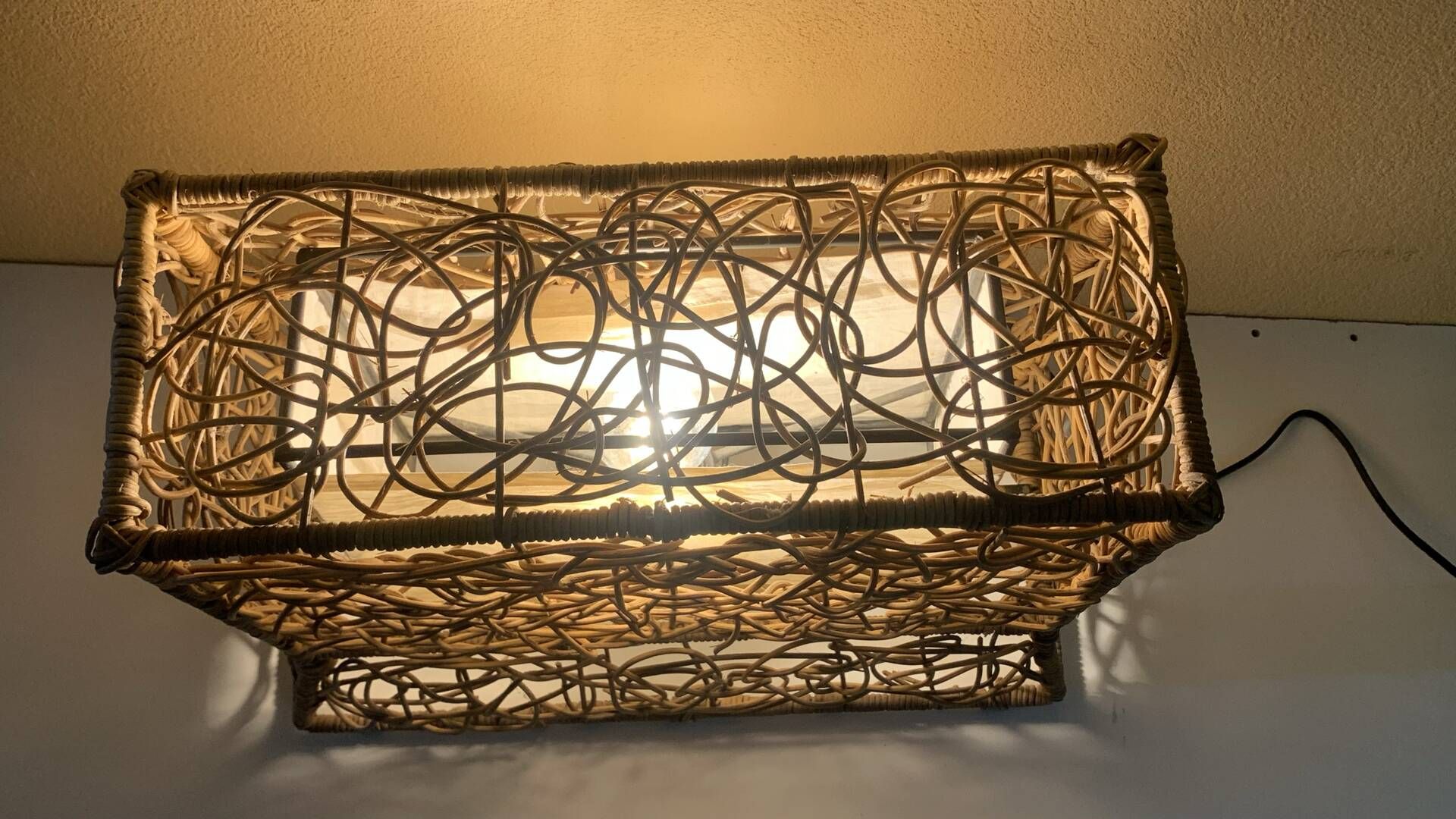 Vintage Wicker Table/ Floor Lamp