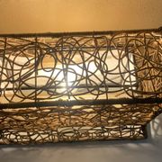 Lampe de sol/table en osier vintage